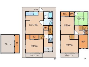 奈良駅 バス14分  南方町下車：停歩4分 1-2階の物件間取画像